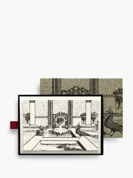 Coffret de correspondance - Paon à la plume