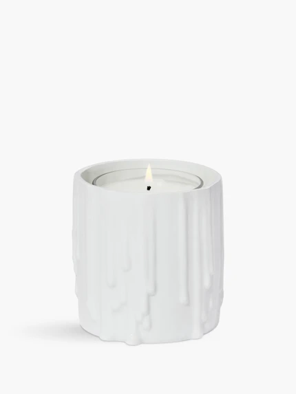 Bougeoir cire perdue blanc - Pour bougie modèle classique