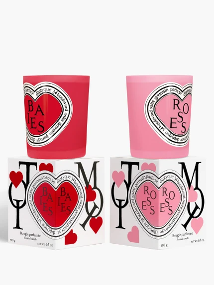 Duo Baies & Roses - Bougies modèle classique (Édition Saint-Valentin)