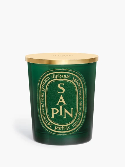 Sapin - Bougie modèle classique et son couvercle doré